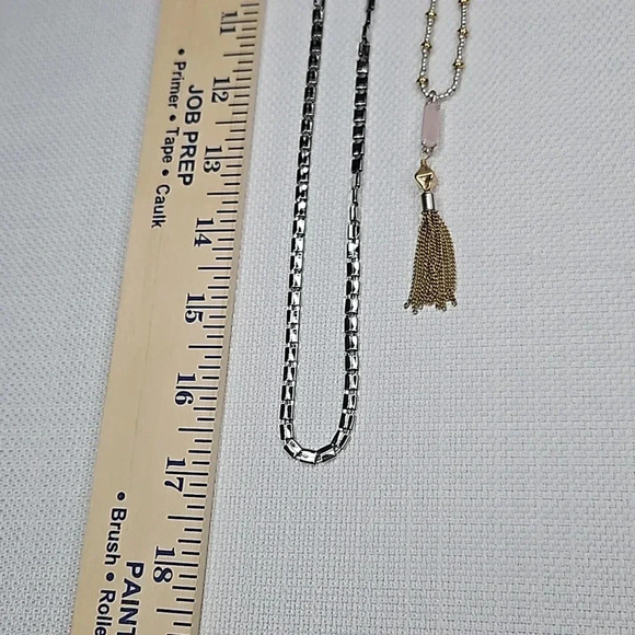 NIB - Retired Stella & Dot Riad Statement Necklace Versatile Gold Silver Rose - Picture 15 of 16